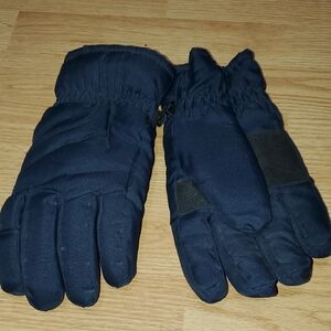 Navy Winter Gloves Fleece Lined Paris Accessories Vintage Trucker Men's Size L